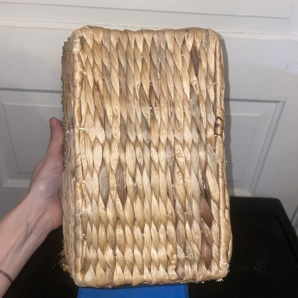Rattan‎ Rectangular Basket With Nameplate